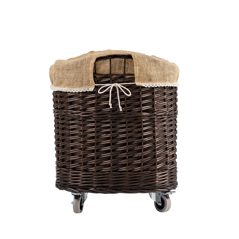 Tivor large rectangular portable storage basket, wicker display basket with jute trim TheWickerStories