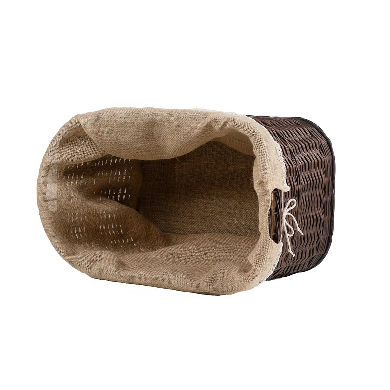 Tivor large rectangular portable storage basket, wicker display basket with jute trim TheWickerStories