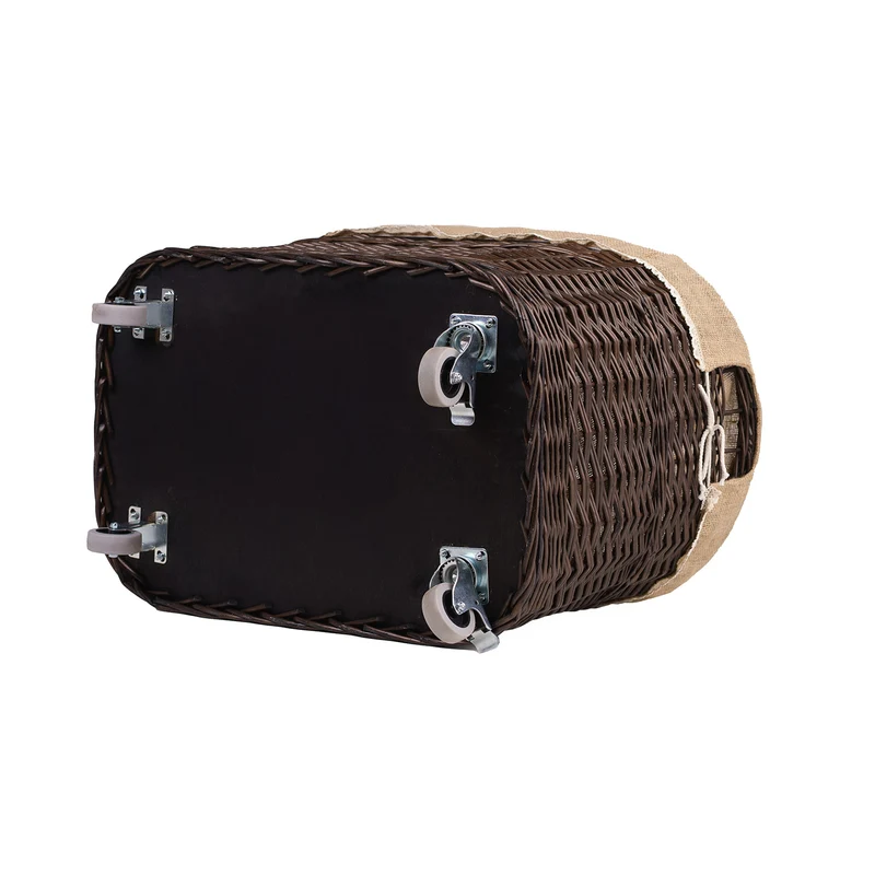 Tivor large rectangular portable storage basket, wicker display basket with jute trim TheWickerStories