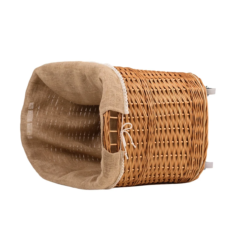 Tivor large, rectangular mobile storage basket, wicker display basket with jute trim TheWickerStories