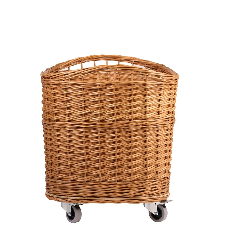Tivor large, rectangular, mobile storage basket, wicker display basket TheWickerStories
