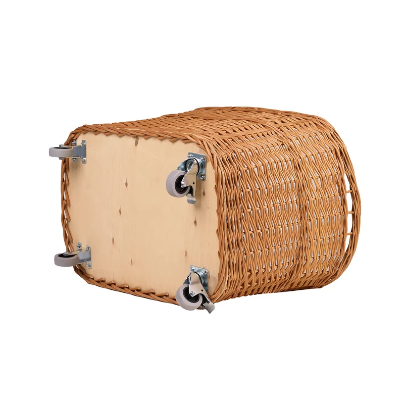 Tivor large, rectangular, mobile storage basket, wicker display basket TheWickerStories