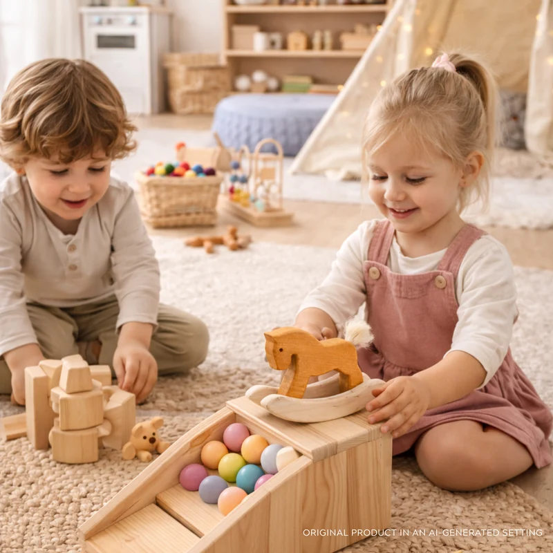 Parvoria wooden rocking horse - natural toy for children TheWickerStories