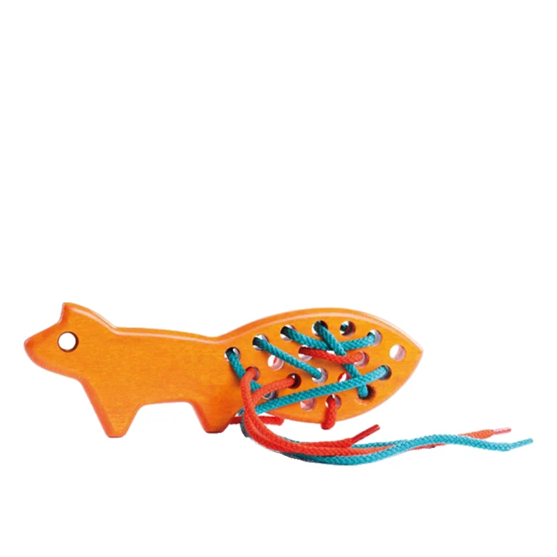 Picea wooden fox - lace-up toy for children TheWickerStories