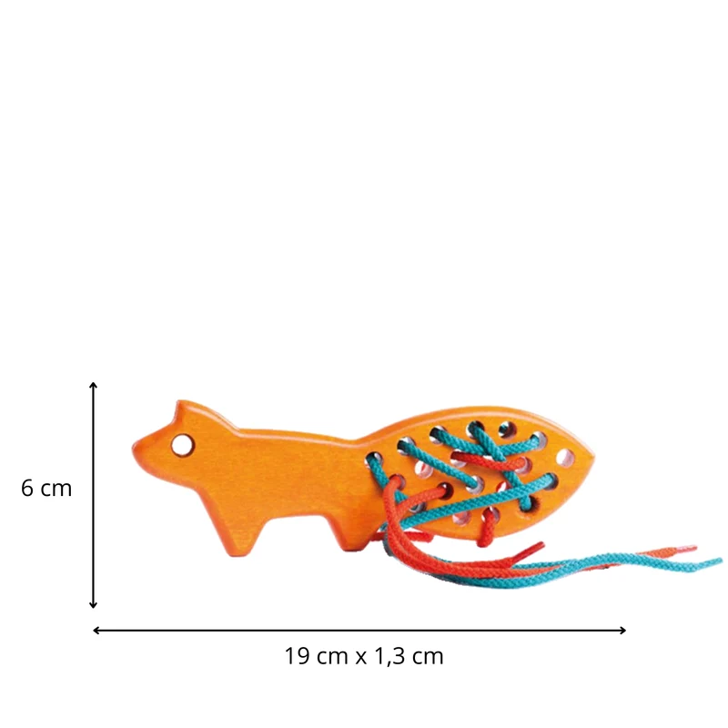 Picea wooden fox - lace-up toy for children TheWickerStories