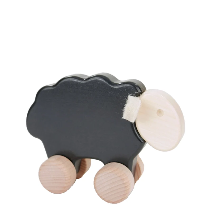 Pratum wooden sheep on wheels – children's toy TheWickerStories