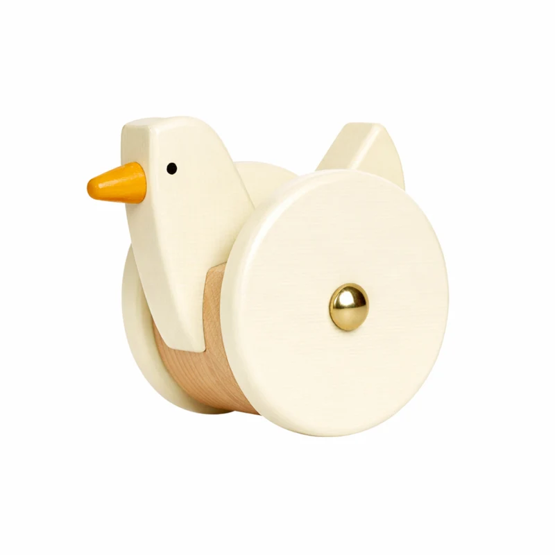 Petra wooden hen on wheels – toy for children TheWickerStories