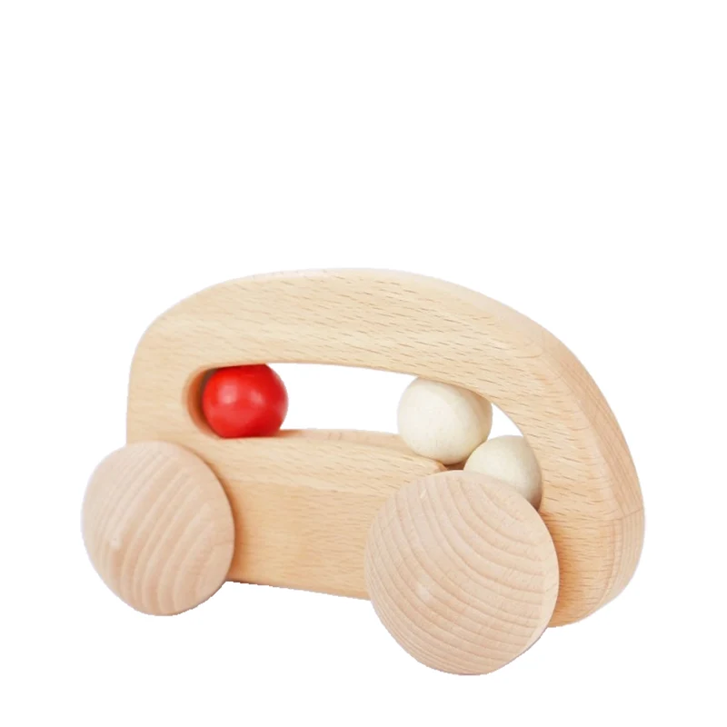 Parvuli wooden car with beads – toy for children by TheWickerStories
