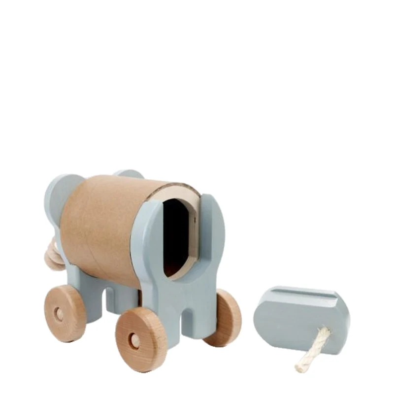 Parvia wooden elephant on wheels – children's toy TheWickerStories