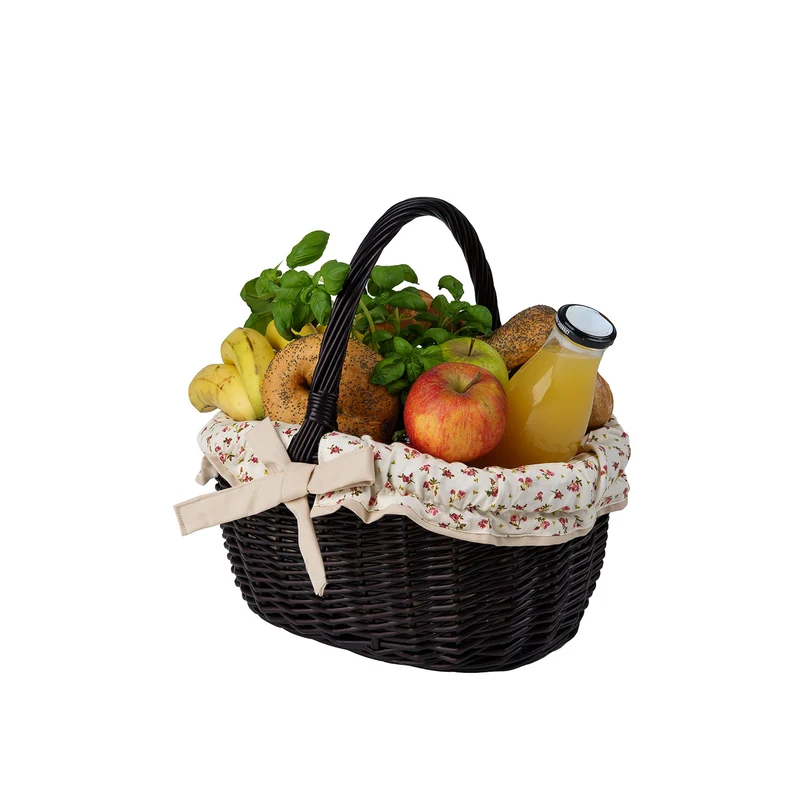 Werburga wicker shopping basket with beige trim and handle TheWickerStories