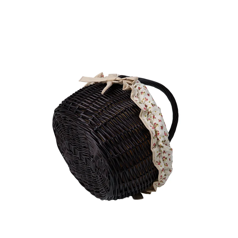 Werburga wicker shopping basket with beige trim and handle TheWickerStories