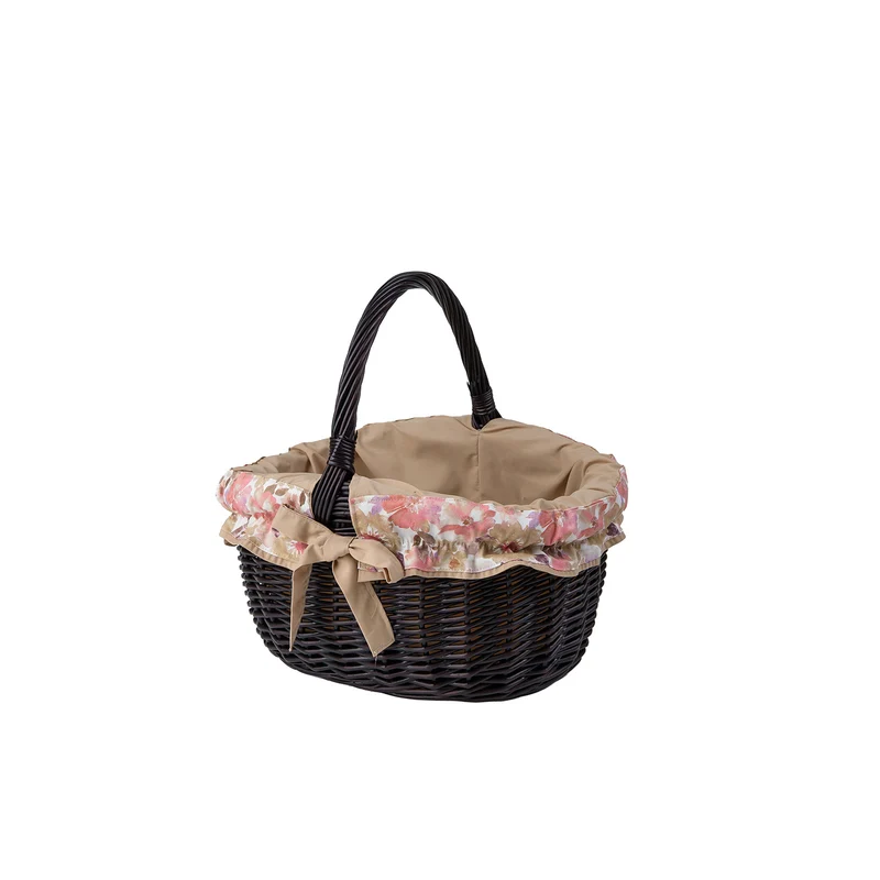 Werburga wicker shopping basket with beige trim and handle TheWickerStories