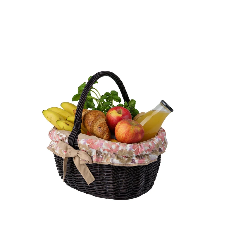 Werburga wicker shopping basket with beige trim and handle TheWickerStories
