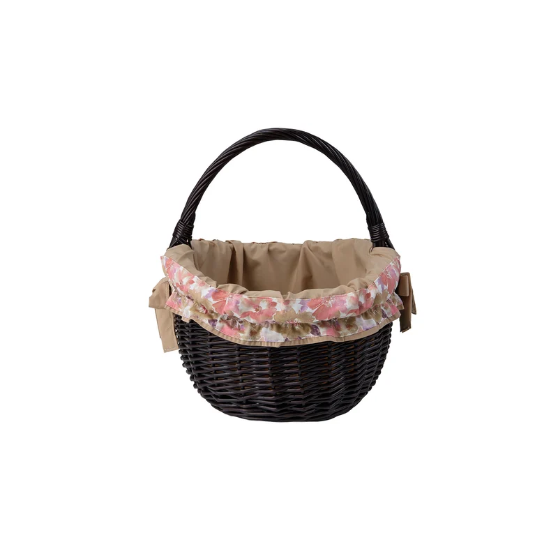 Werburga wicker shopping basket with beige trim and handle TheWickerStories