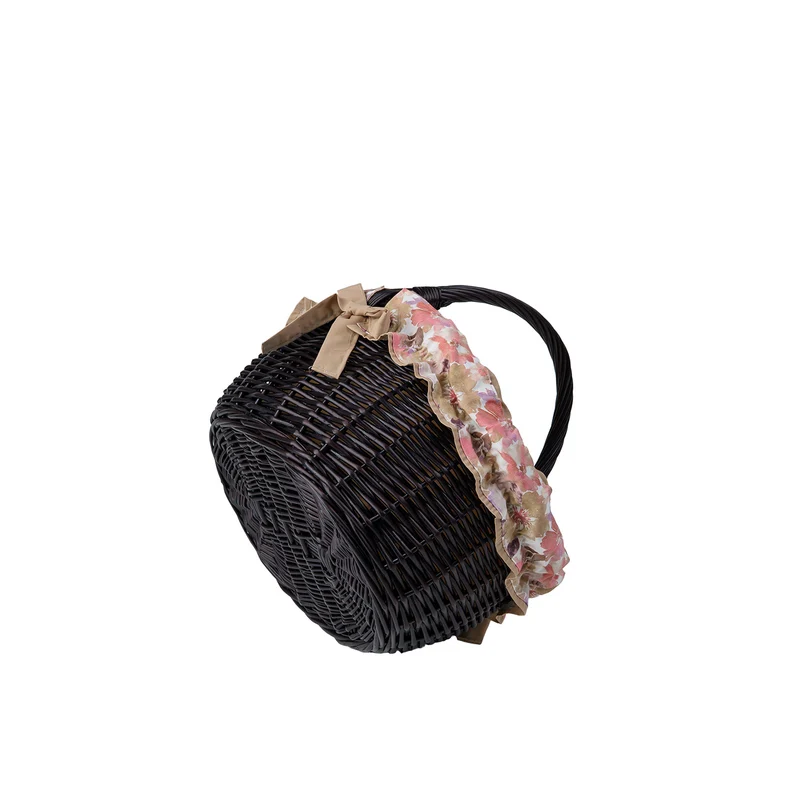Werburga wicker shopping basket with beige trim and handle TheWickerStories