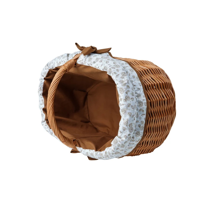 Wendissa wicker shopping basket, mushroom and picnic basket, decorative gift basket with trim TheWickerStories