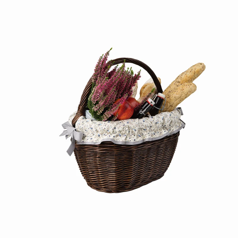 Walissa wicker shopping basket, mushroom and picnic basket, decorative gift basket with trim TheWickerStories