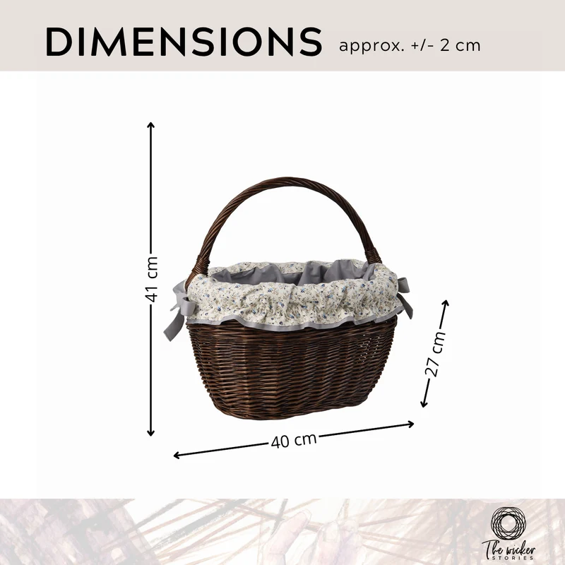 Walissa wicker shopping basket, mushroom and picnic basket, decorative gift basket with trim TheWickerStories