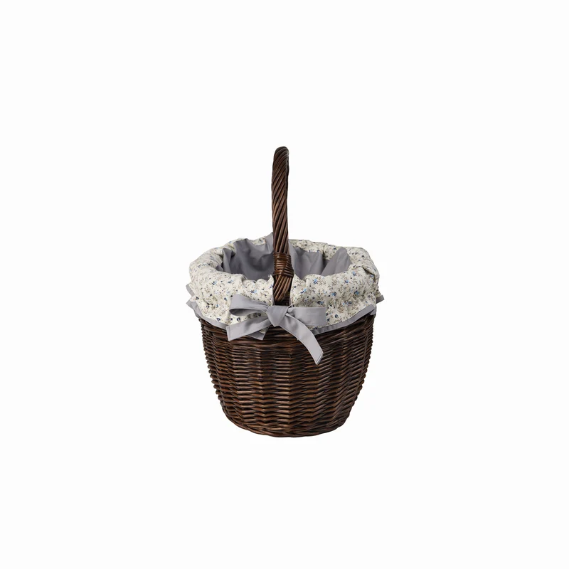 Walissa wicker shopping basket, mushroom and picnic basket, decorative gift basket with trim TheWickerStories