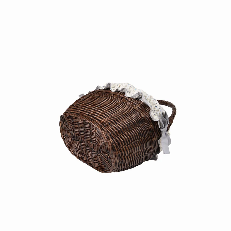 Walissa wicker shopping basket, mushroom and picnic basket, decorative gift basket with trim TheWickerStories
