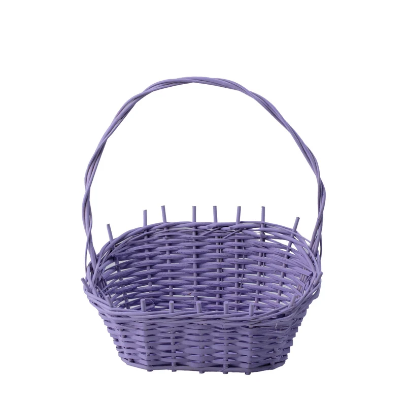 Zisoria wicker gift basket with dartki for flowers and sweets, with tall handle, set of 3 TheWickerStories