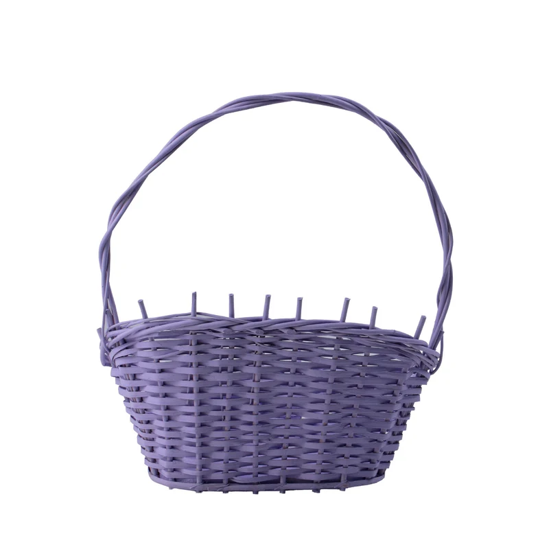Zisoria wicker gift basket with dartki for flowers and sweets, with tall handle, set of 3 TheWickerStories