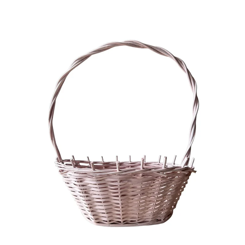 Zisoria wicker gift basket with compartments for flowers and sweets, high handle, set of 3, TheWickerStories