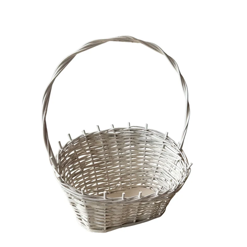 Zisoria wicker gift basket for flowers and sweets with a high handle, set of 3 pieces TheWickerStories