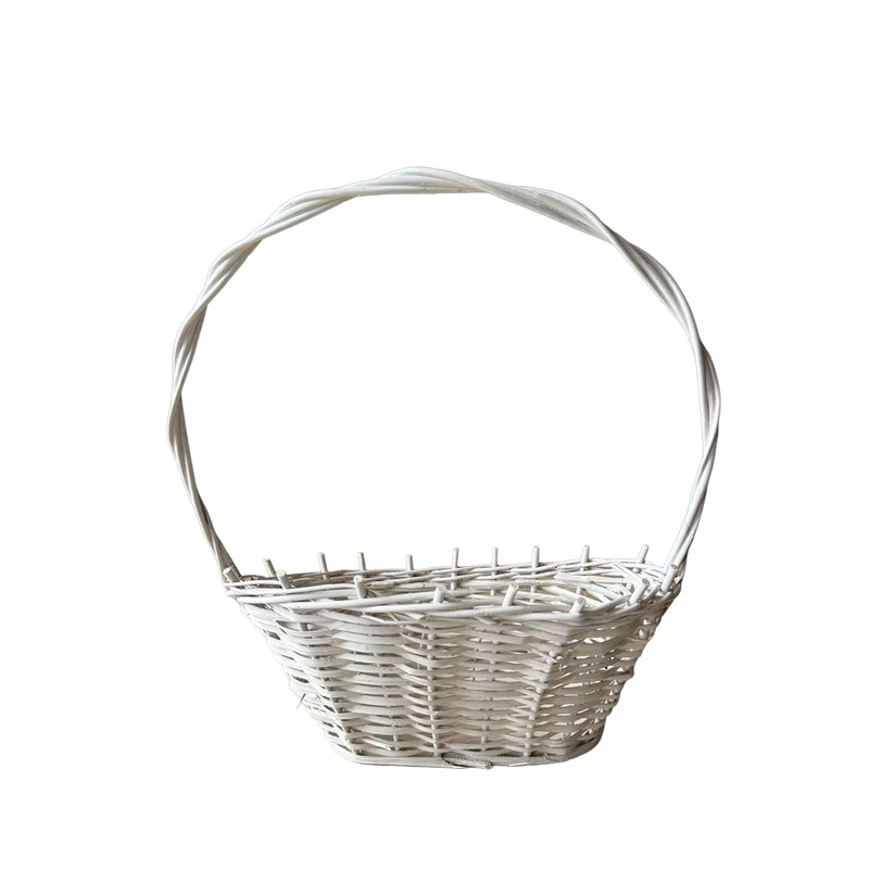 Zisoria wicker gift basket for flowers and sweets with a high handle, set of 3 pieces TheWickerStories