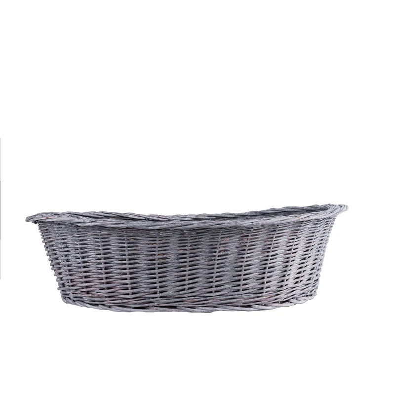 Enovia wicker pet basket with cushion for dogs and cats TheWickerStories