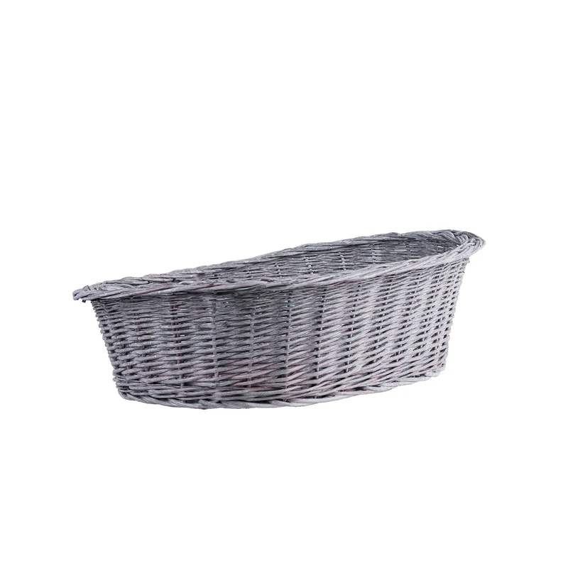 Enovia wicker pet bed for dog and cat with cushion and low entrance TheWickerStories