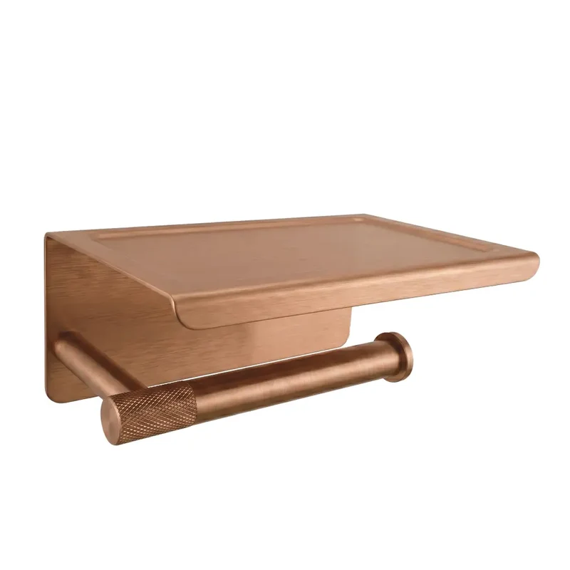 Toilettenpapierhalter mit Ablage 6613 Modern Kupfer Matt