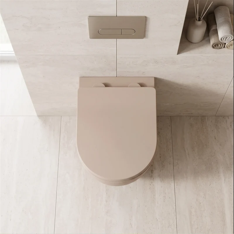 Wandhängendes WC Carlo Mini – Mocca Matt 49,5 × 36,5 cm