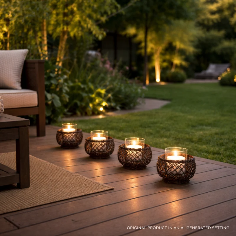 Hortus wicker candle lantern for home and garden TheWickerStories