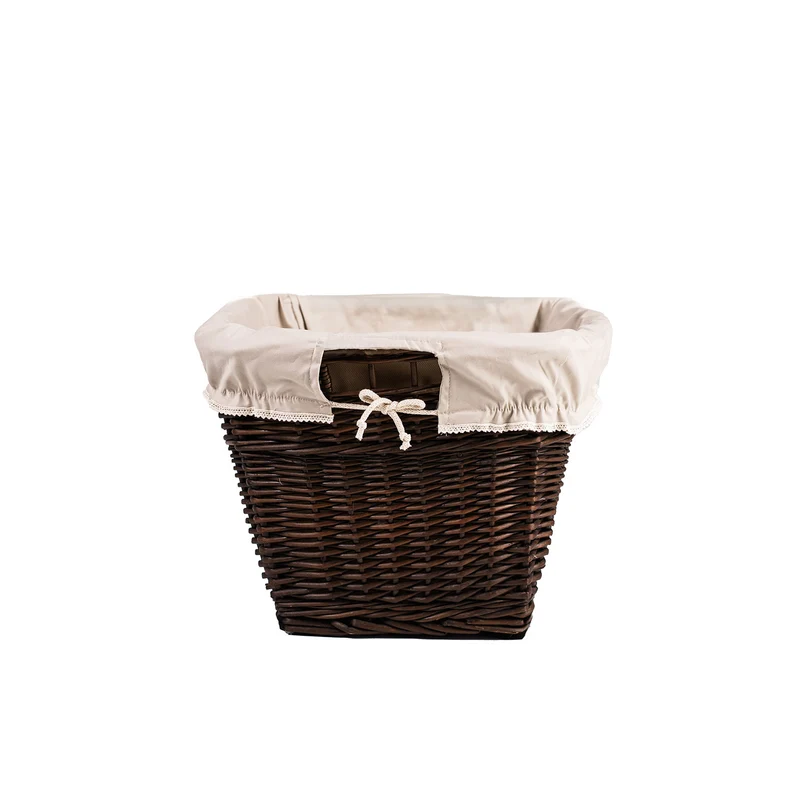 Mivella wicker laundry basket with beige trim and handles TheWickerStories
