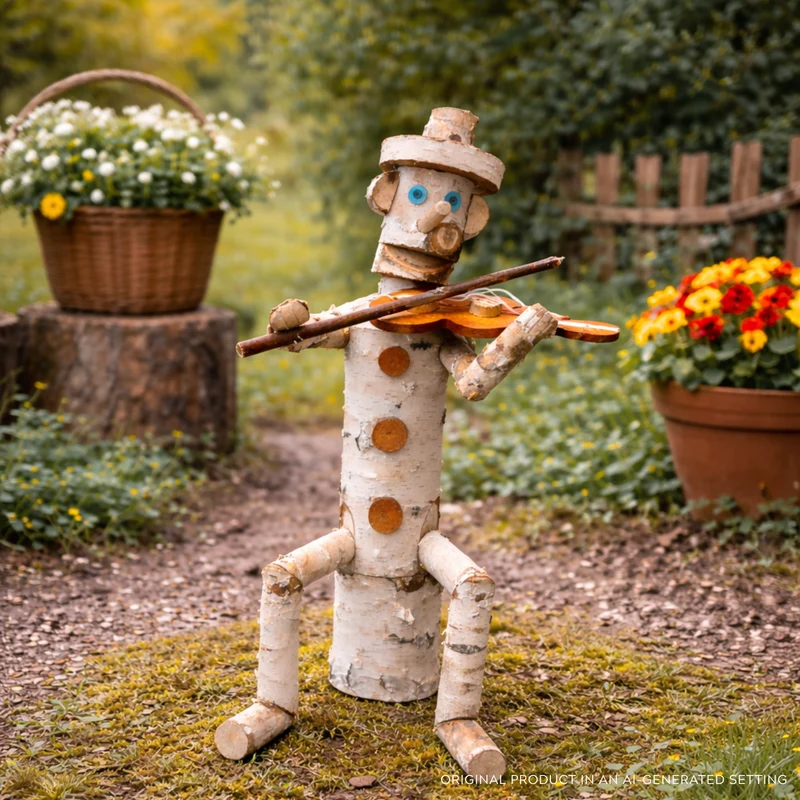 Lignum wooden decorative birch garden figurine TheWickerStories