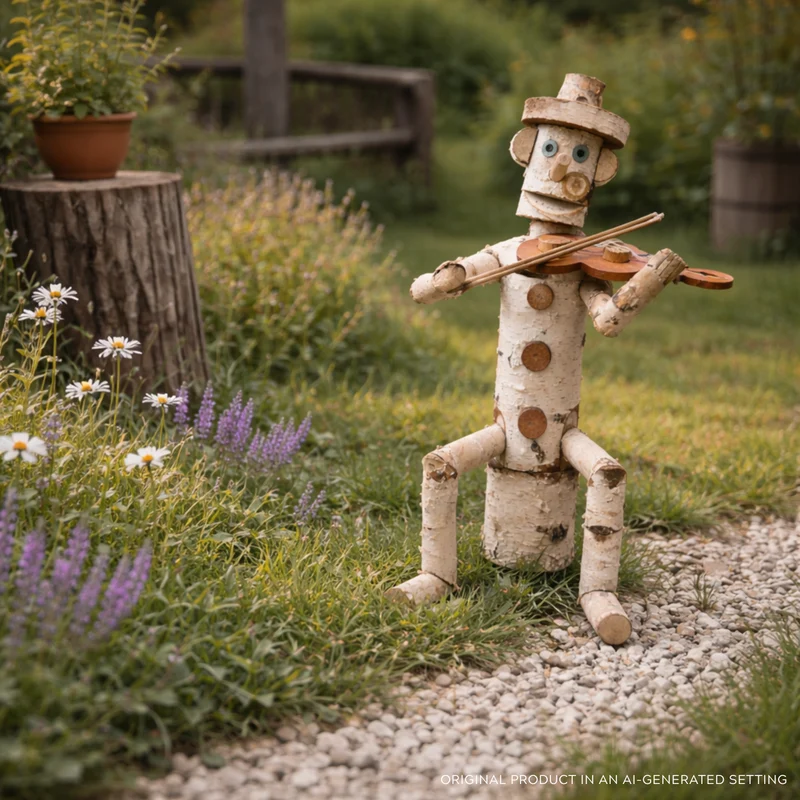 Lignum wooden decorative birch garden figurine TheWickerStories