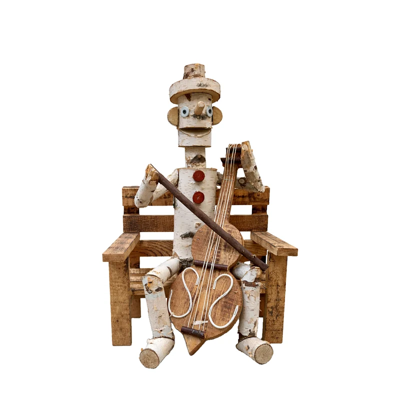 Lignum wooden decorative garden figurine made from birch for the garden TheWickerStories