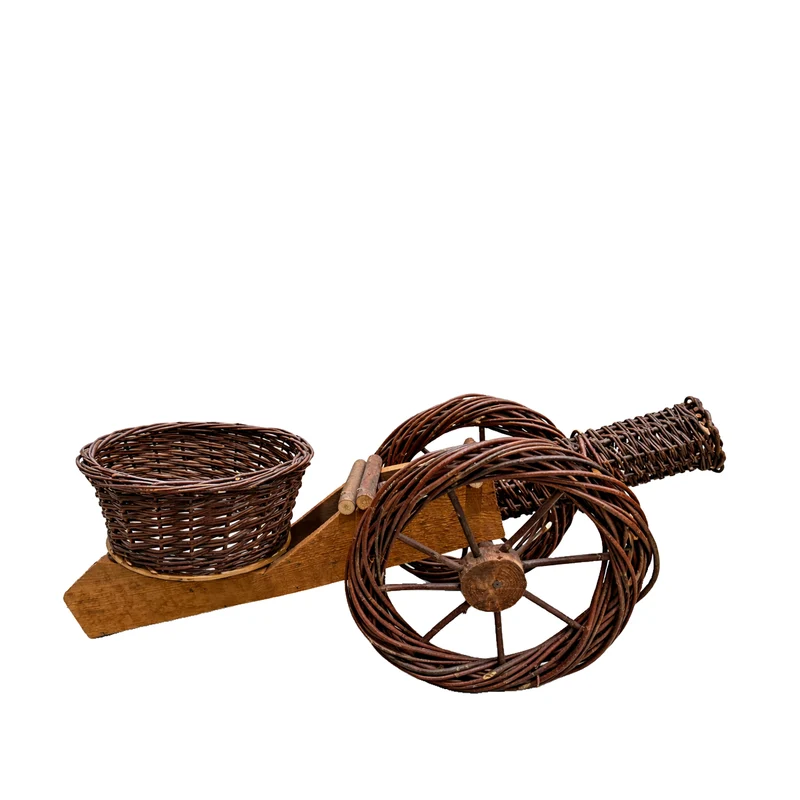 Lignum decorative wicker figurine with garden planters TheWickerStories