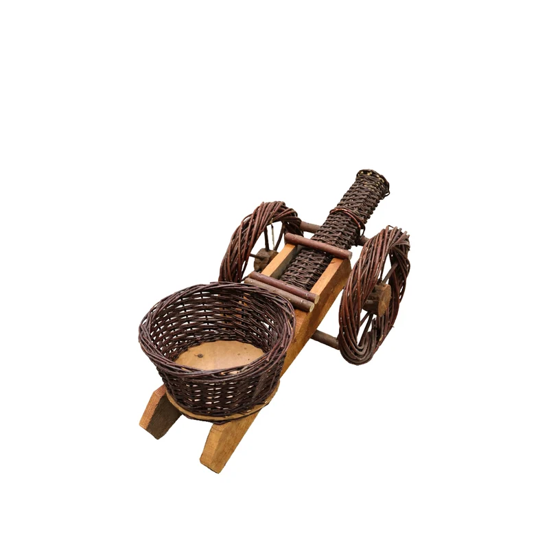 Lignum decorative wicker figurine with garden planters TheWickerStories
