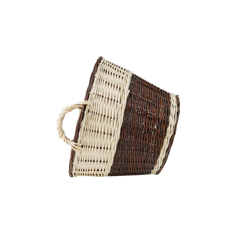 Fiorenia wicker firewood basket for the fireplace with carrying handles TheWickerStories
