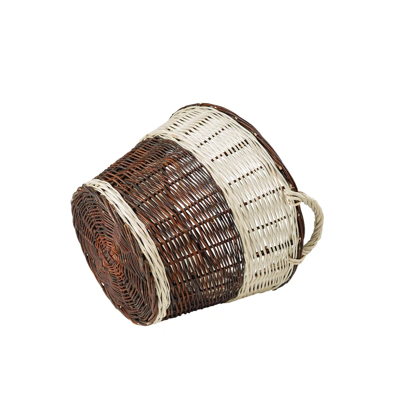 Fiorenia wicker firewood basket for the fireplace with carrying handles TheWickerStories