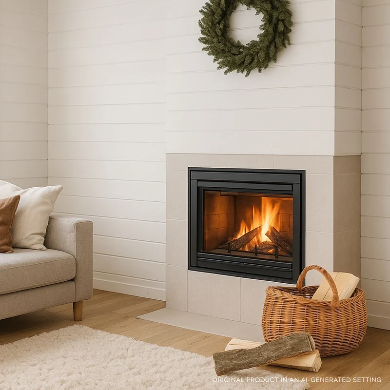 Faleria wicker firewood basket with handle for fireplace