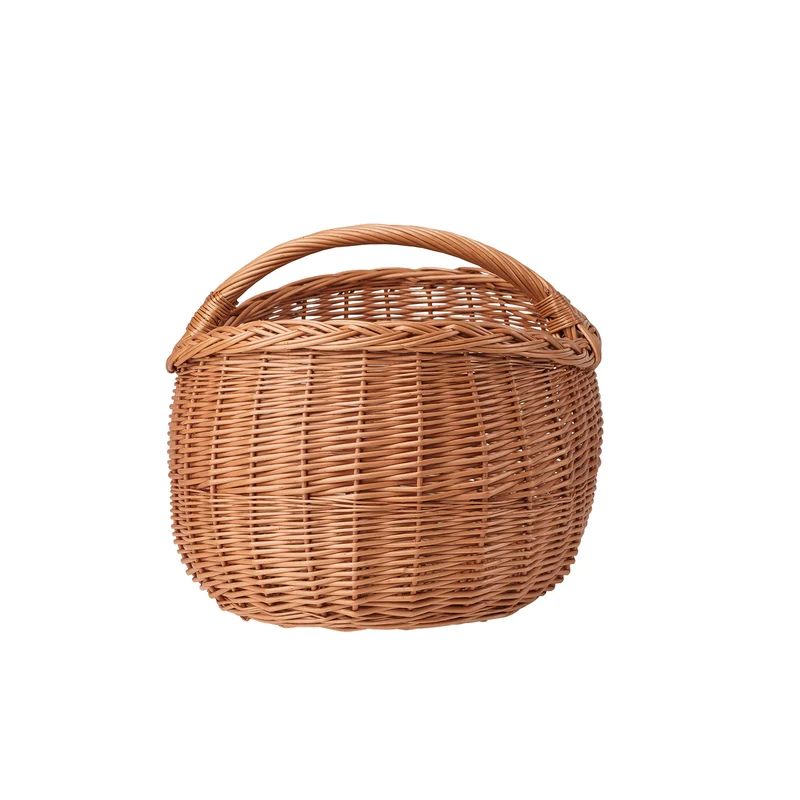 Faleria wicker firewood basket with handle for fireplace