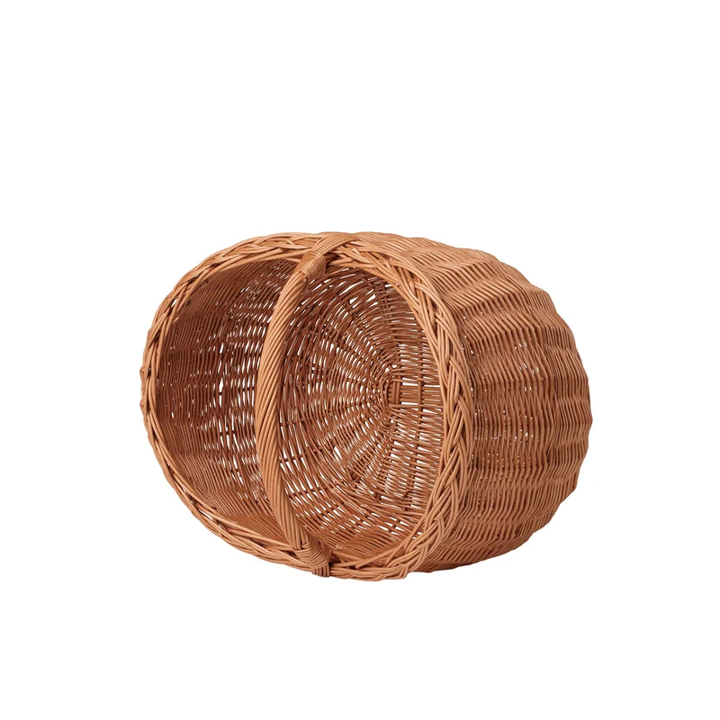 Faleria wicker firewood basket with handle for fireplace