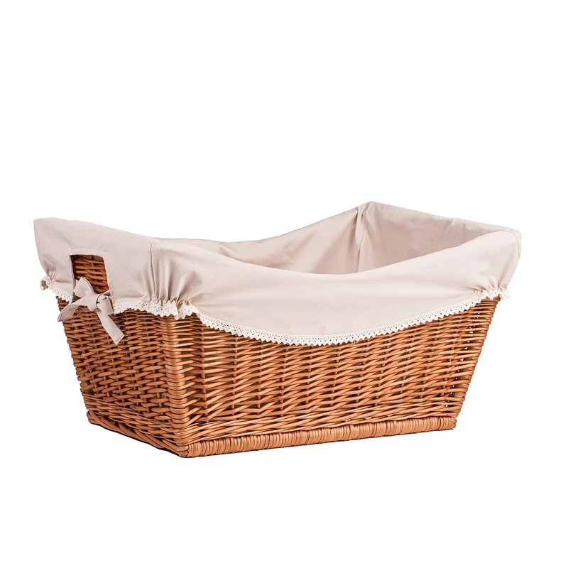 Torellia wicker storage basket with beige trim TheWickerStories