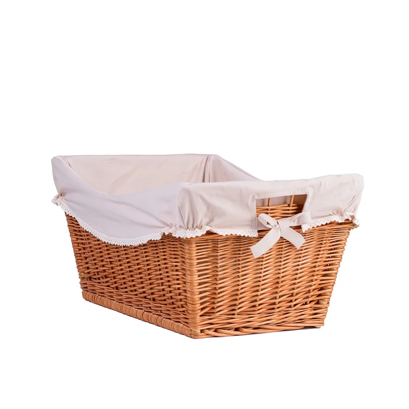 Torellia wicker storage basket with beige trim TheWickerStories