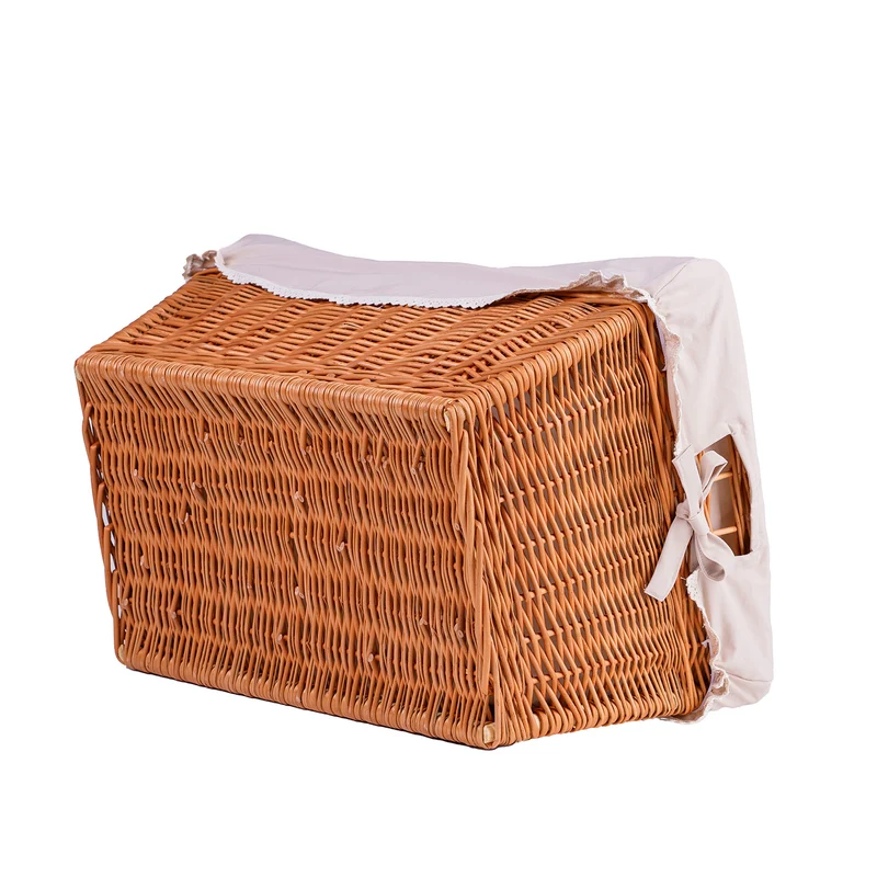 Torellia wicker storage basket with beige trim TheWickerStories