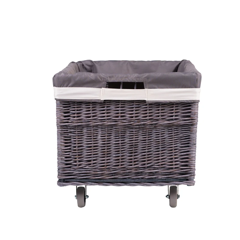 Cervus wicker storage basket with gray trim TheWickerStories