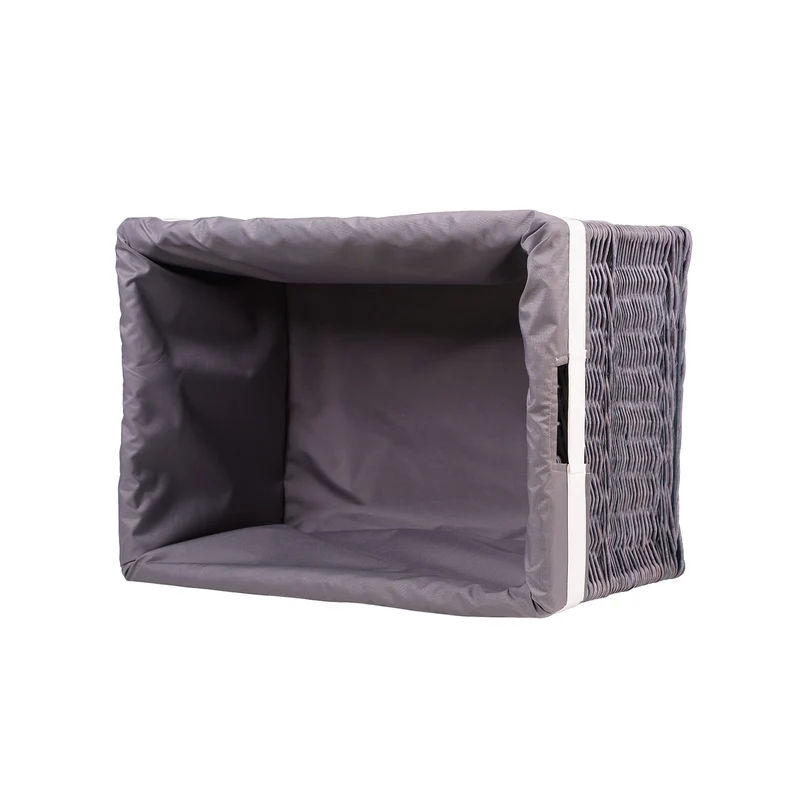 Cervus wicker storage basket with gray trim TheWickerStories